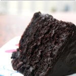 A slice of the very best double chocolate cake.