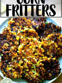 A plate of freshly fried corn fritters.