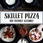 Skillet pizza in the making.