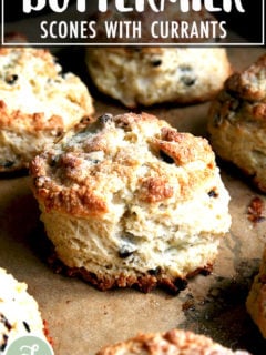 Freshly baked currant scones.