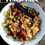 A bowl of kimchi fried rice.