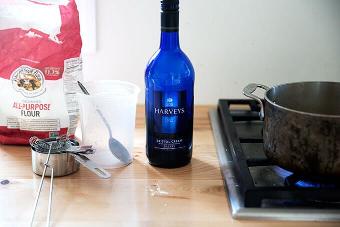 A bottle of Harvey Bristol Cream's sherry.