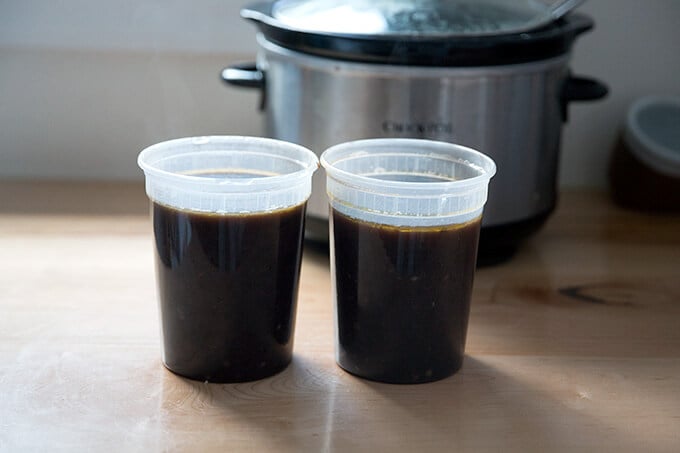 Two quarts of slow cooker black beans.