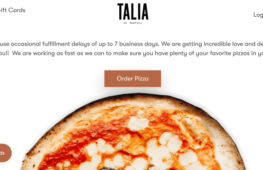 Talia pizza. 