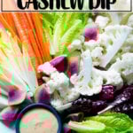 A platter of pickled crudite with spicy cashew dressing.