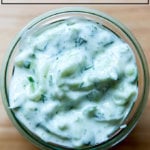 A jar of tzatziki.
