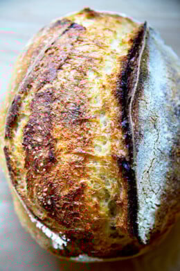 A loaf of sourdough bread.