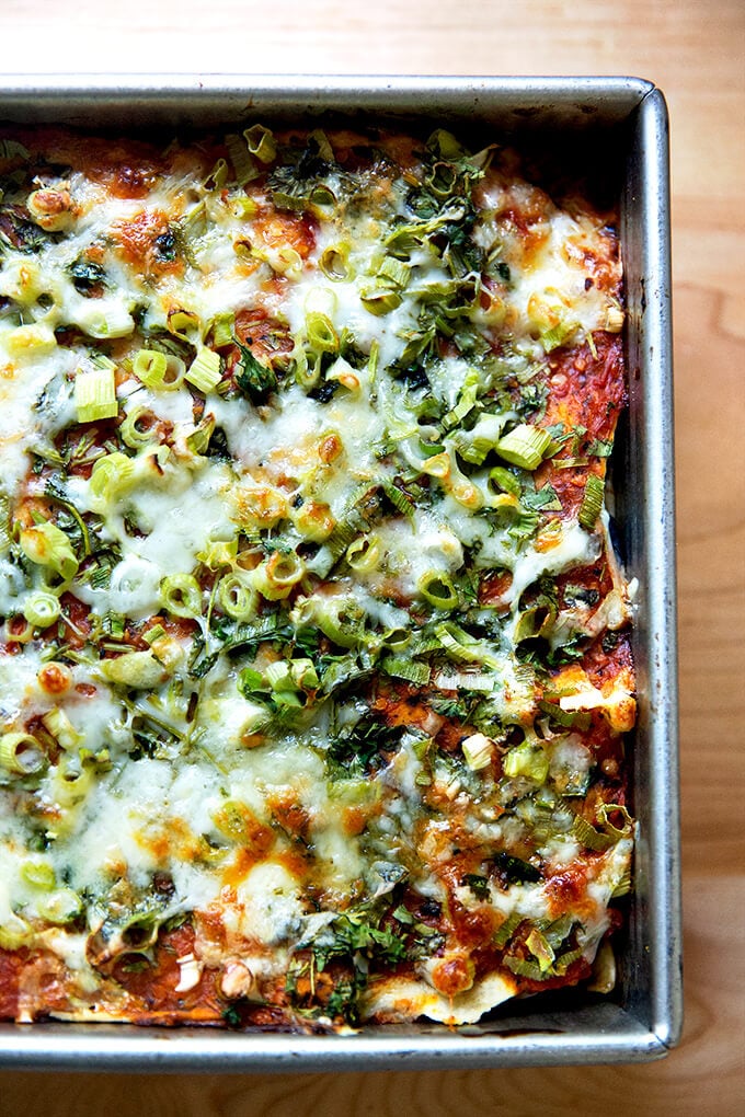 Just baked vegetarian tortilla casserole.