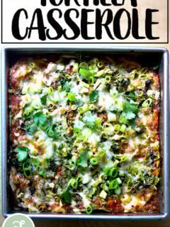 Just baked vegetarian tortilla casserole.