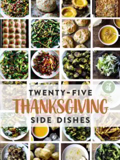 A montage of Thanksgiving side dishes.