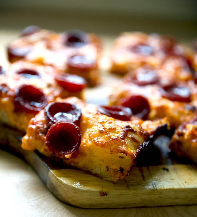 Detroit-style pizza.