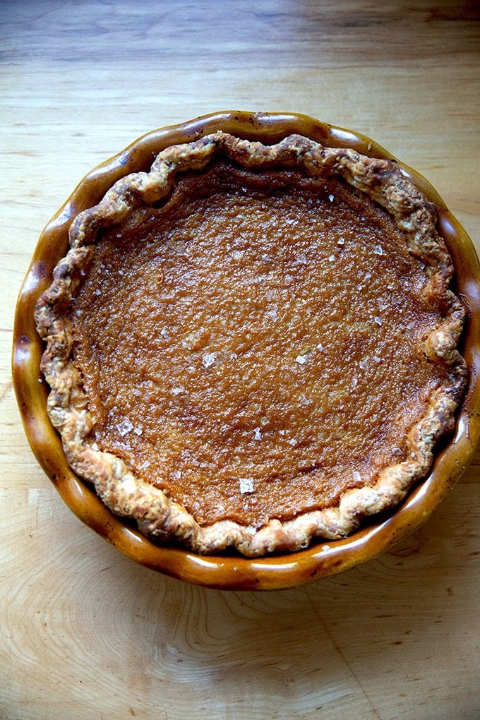 Just-baked salted maple pie.