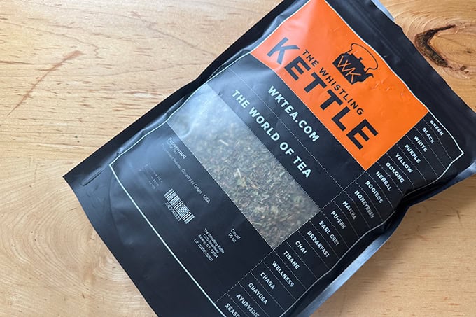 A large bag of tea.