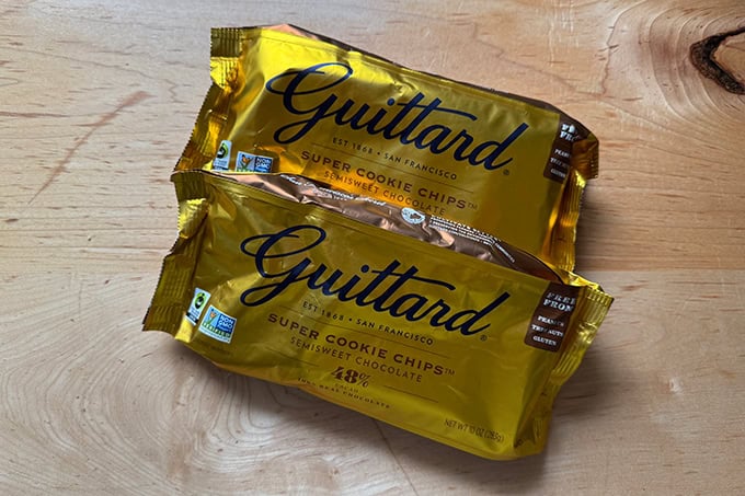 Guittard chocolate chip cookie chips.