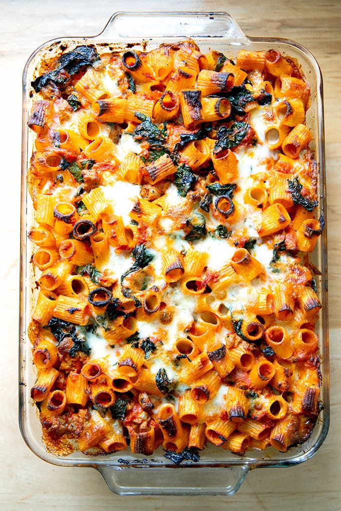 Just baked baked pasta with sausage and kale.