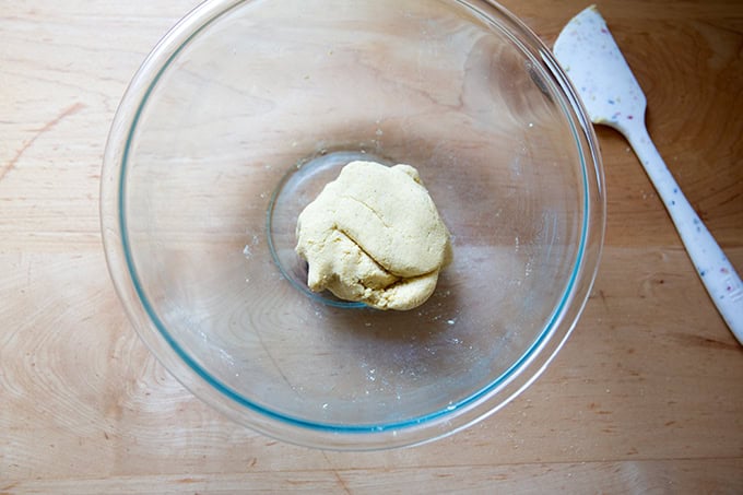 Just mixed corn tortilla dough.