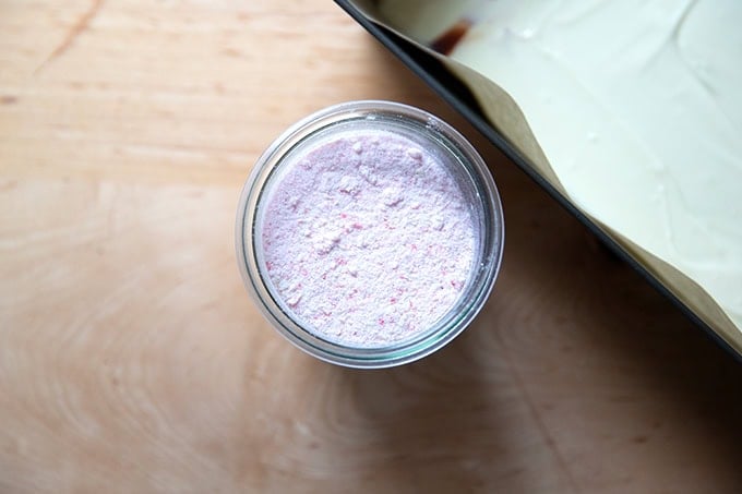 A jar of peppermint dust