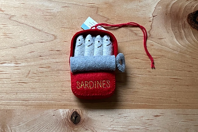 A sardine ornament.