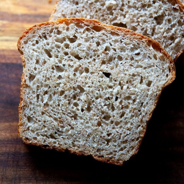 Sliced rye bread.