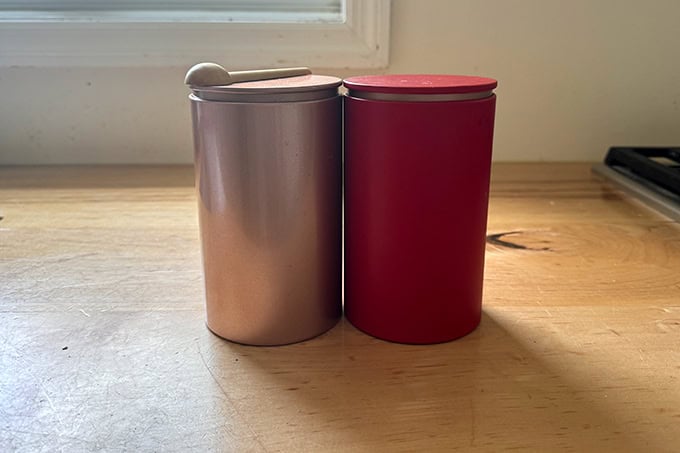Tea canisters.