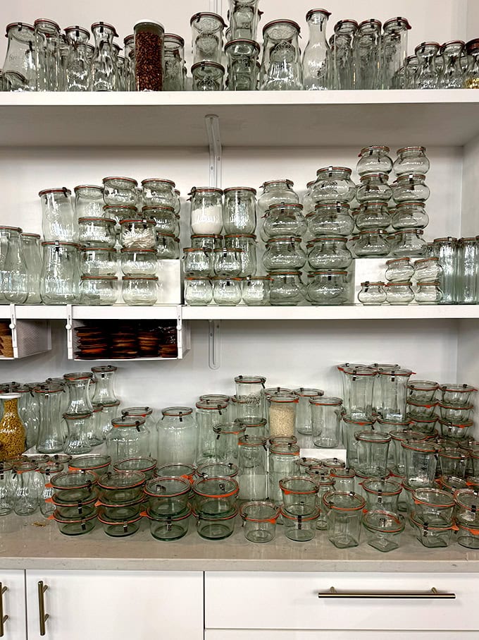 A selection of Weck Jars in a store.