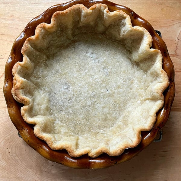 A parbaked pie crust.