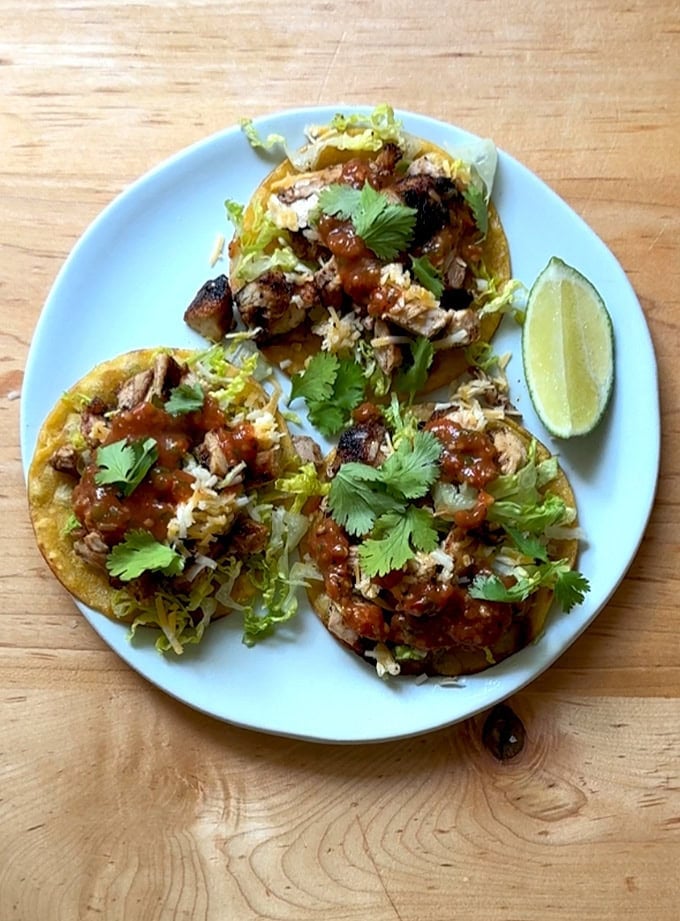 A place of grilled chicken tacos.