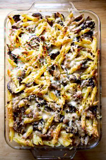 Just-baked Turkey Tetrazzini.