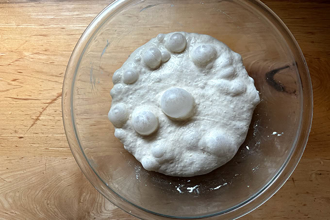 Monkey bread dough, risen.