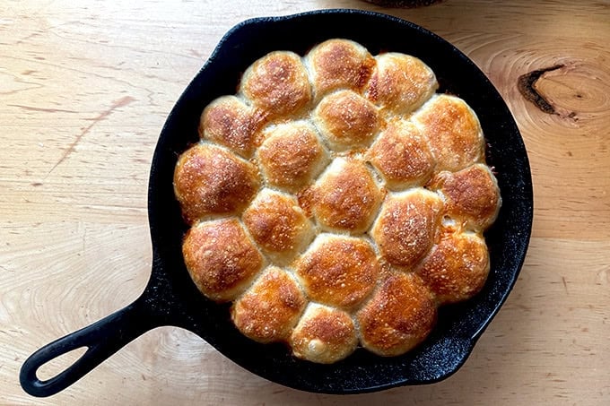 Just baked monkey bread in a cast iron skillet.